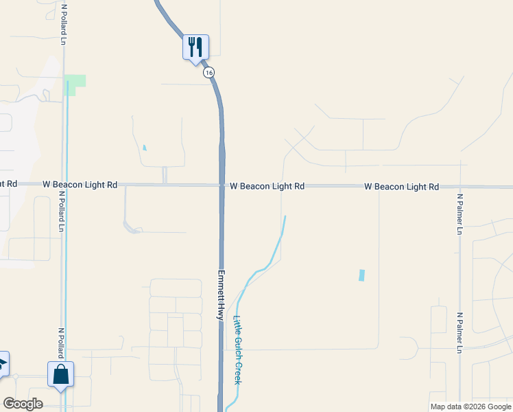 map of restaurants, bars, coffee shops, grocery stores, and more near 7164 West Beacon Light Road in Eagle