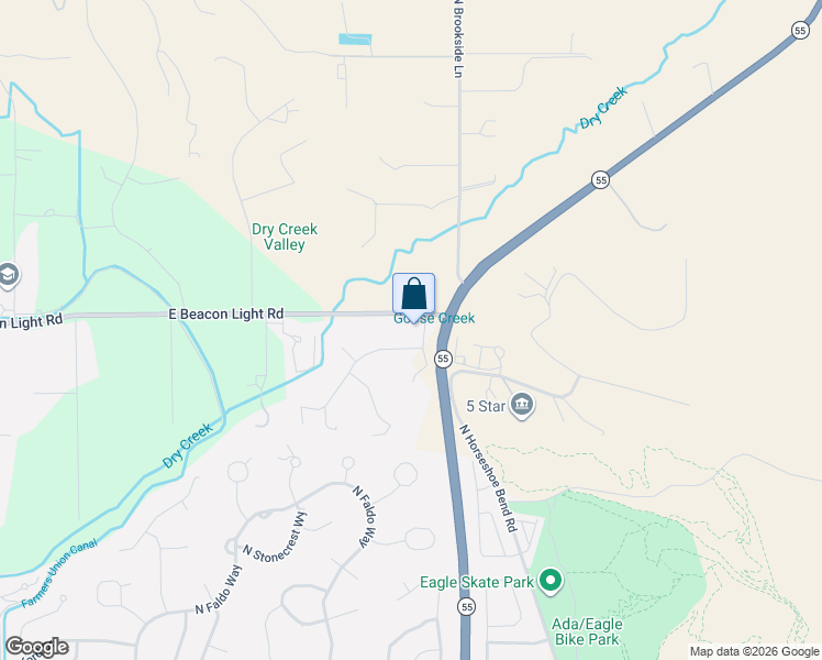 map of restaurants, bars, coffee shops, grocery stores, and more near 12799 North Horseshoe Bend Road in Eagle