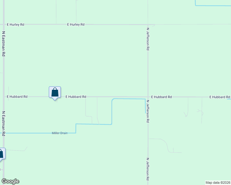 map of restaurants, bars, coffee shops, grocery stores, and more near 3415 East Hubbard Road in Midland