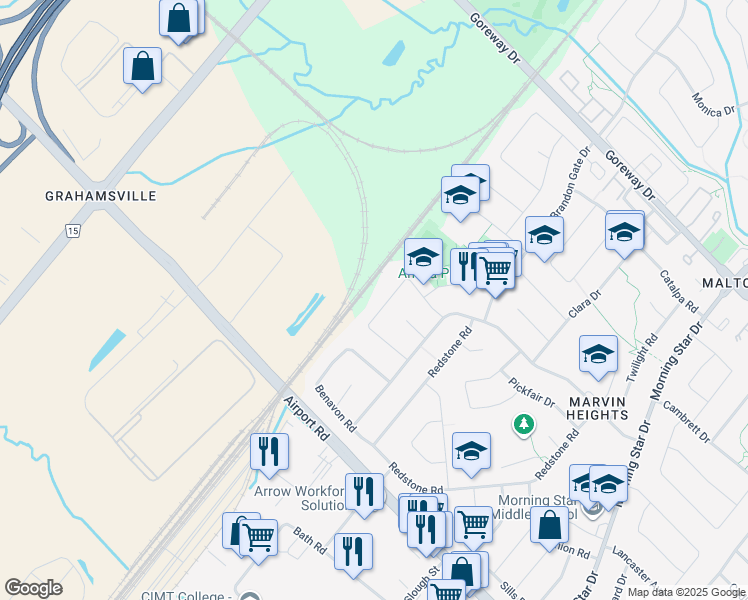 map of restaurants, bars, coffee shops, grocery stores, and more near in Mississauga