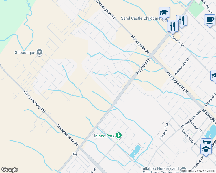 map of restaurants, bars, coffee shops, grocery stores, and more near 46 Stratford Drive in Caledon