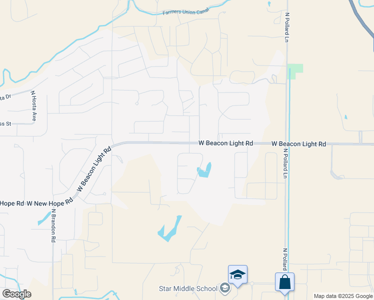 map of restaurants, bars, coffee shops, grocery stores, and more near 9655 West Beacon Light Road in Star