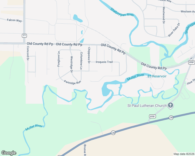 map of restaurants, bars, coffee shops, grocery stores, and more near 979 Huron Trail in Sheboygan Falls