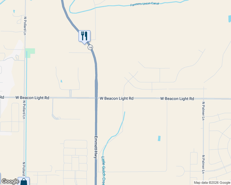 map of restaurants, bars, coffee shops, grocery stores, and more near 7164 West Beacon Light Road in Eagle