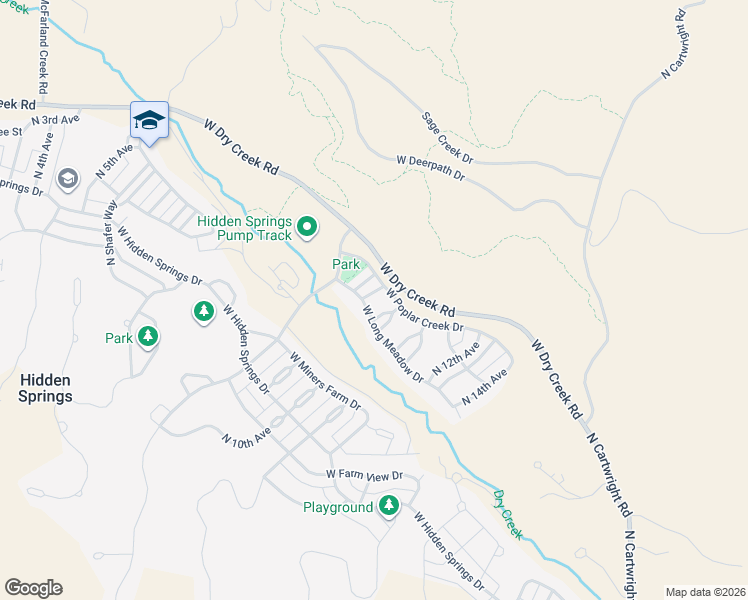 map of restaurants, bars, coffee shops, grocery stores, and more near 12952 North 9th Avenue in Boise