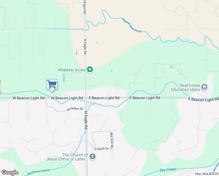 map of restaurants, bars, coffee shops, grocery stores, and more near 278 East Beacon Light Road in Eagle