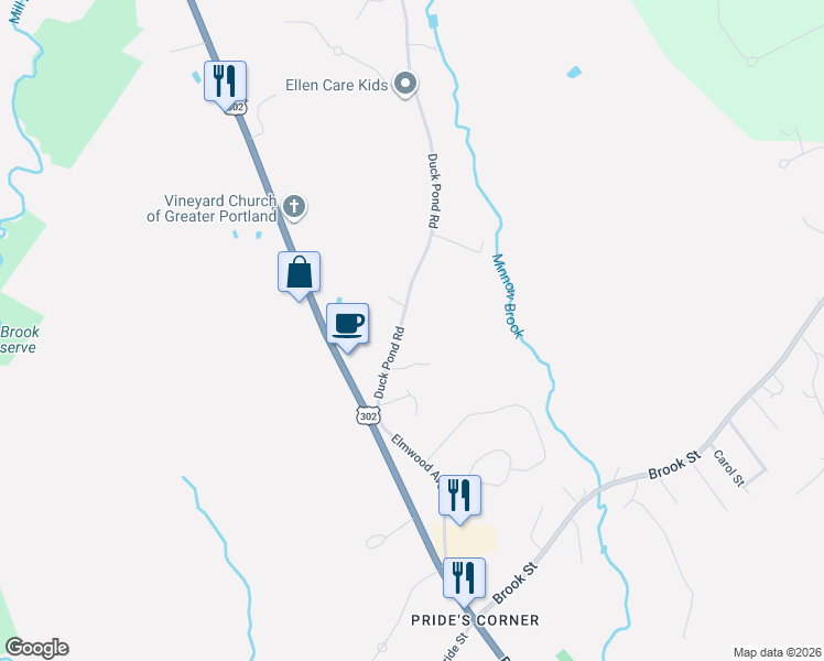 map of restaurants, bars, coffee shops, grocery stores, and more near 79 Duck Pond Road in Westbrook