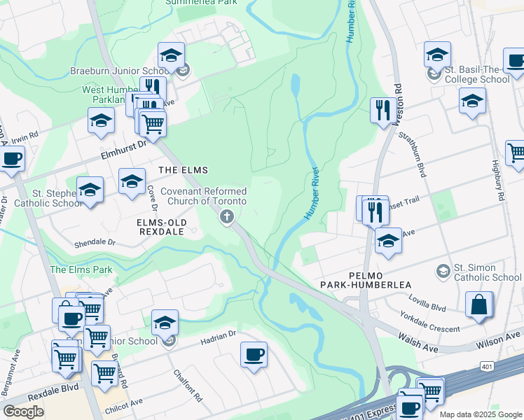 map of restaurants, bars, coffee shops, grocery stores, and more near 236 Albion Road in Toronto