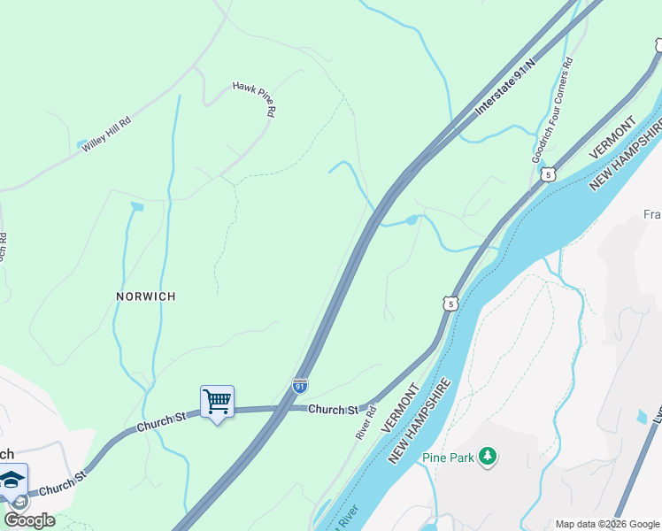 map of restaurants, bars, coffee shops, grocery stores, and more near 117 Upper Loveland Road in Norwich