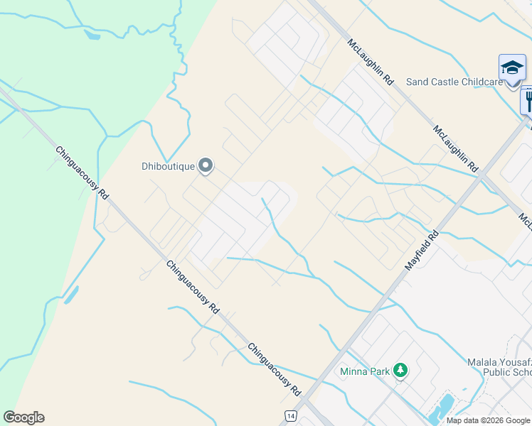 map of restaurants, bars, coffee shops, grocery stores, and more near 7 Salt Creek Terrace in Caledon