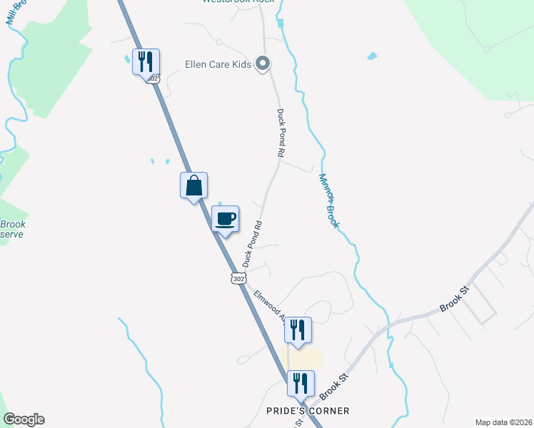 map of restaurants, bars, coffee shops, grocery stores, and more near 79 Duck Pond Road in Westbrook