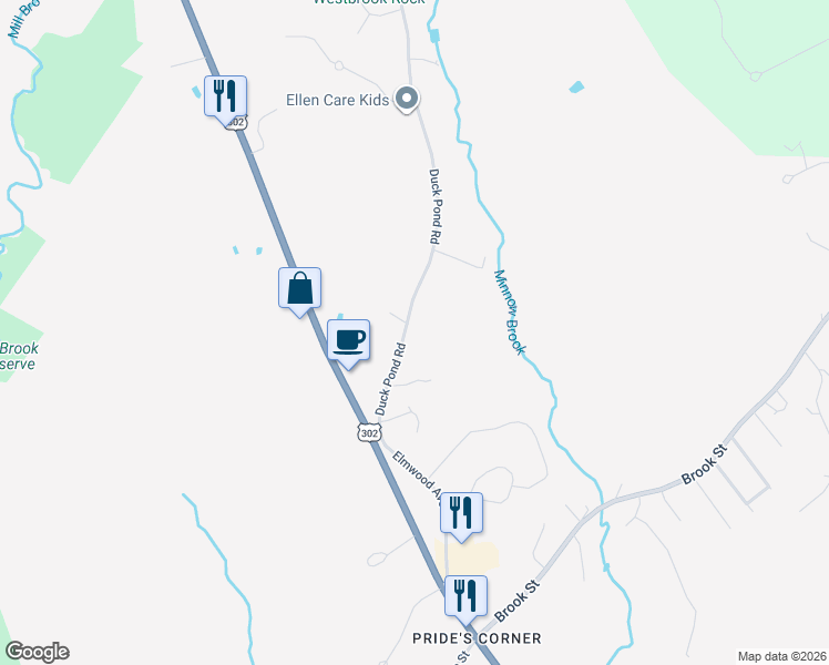map of restaurants, bars, coffee shops, grocery stores, and more near 79 Duck Pond Road in Westbrook