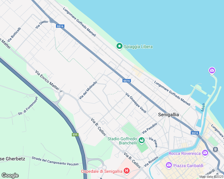 map of restaurants, bars, coffee shops, grocery stores, and more near in Provincia di Ancona