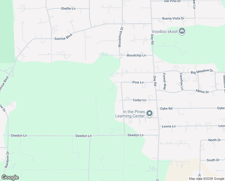 map of restaurants, bars, coffee shops, grocery stores, and more near 15915 Cedar Lane in La Pine
