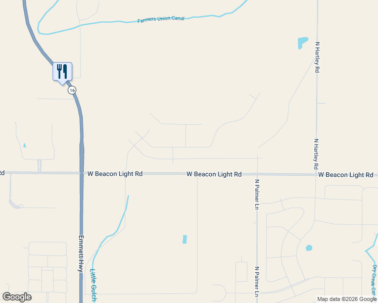 map of restaurants, bars, coffee shops, grocery stores, and more near 7801 West Beacon Light Road in Eagle