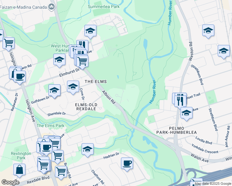 map of restaurants, bars, coffee shops, grocery stores, and more near 2 Armel Court in Toronto