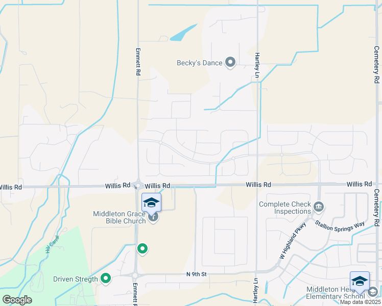 map of restaurants, bars, coffee shops, grocery stores, and more near 12671 Cowboy Lane in Middleton