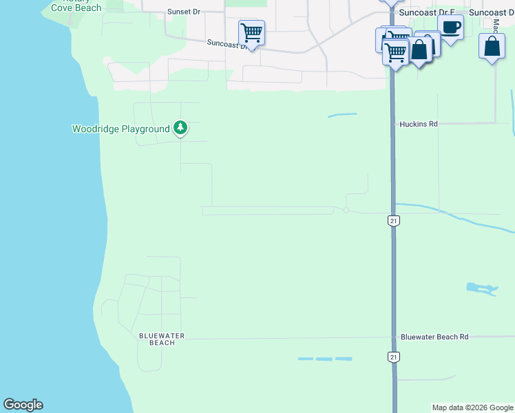 map of restaurants, bars, coffee shops, grocery stores, and more near 100 Largo Street in Goderich
