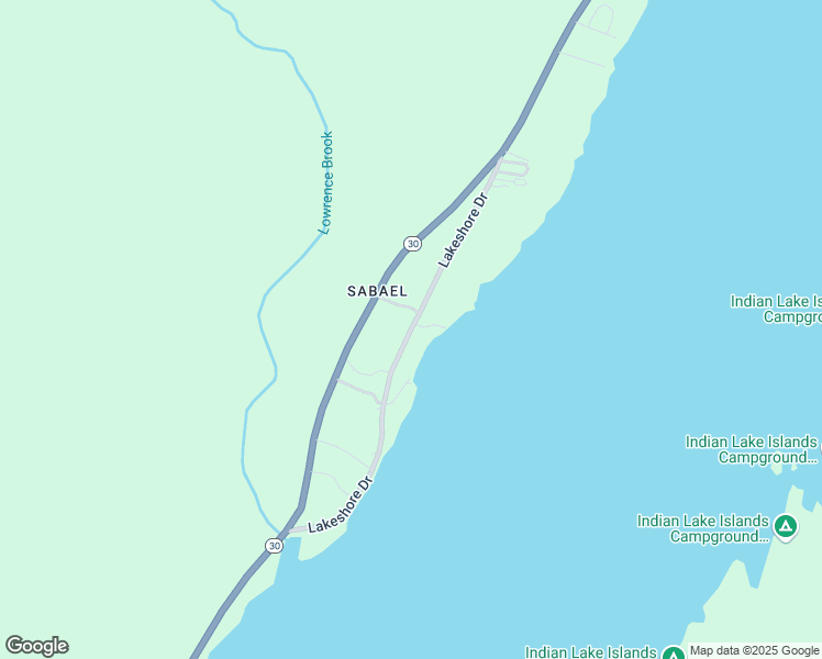 map of restaurants, bars, coffee shops, grocery stores, and more near Lakeshore Drive in Indian Lake