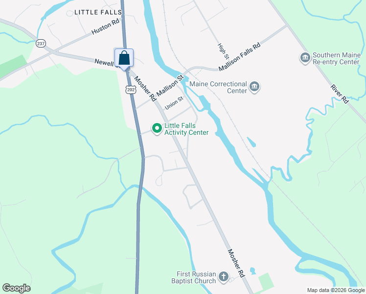 map of restaurants, bars, coffee shops, grocery stores, and more near 92 Mosher Rd in Gorham