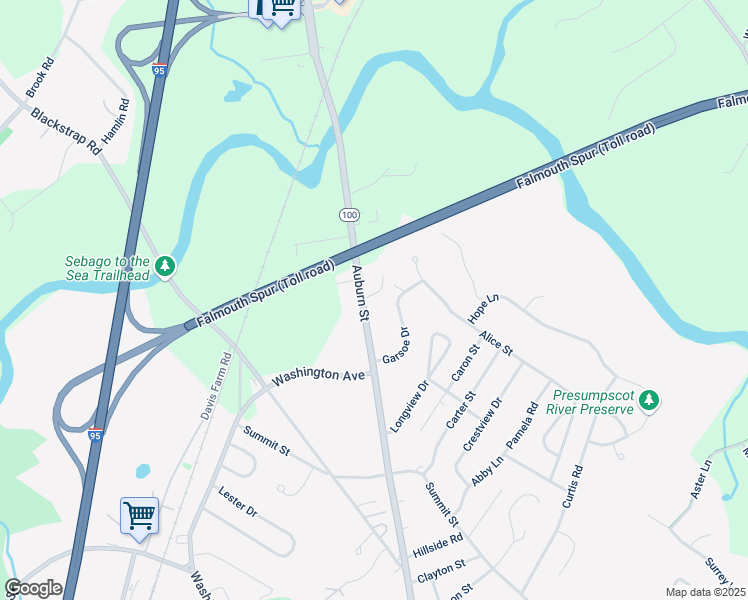 map of restaurants, bars, coffee shops, grocery stores, and more near 82 Garsoe Drive in Portland