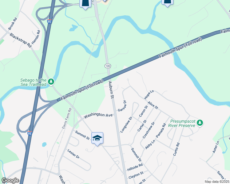 map of restaurants, bars, coffee shops, grocery stores, and more near 82 Garsoe Drive in Portland