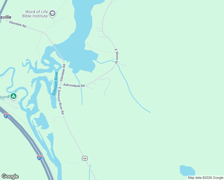 map of restaurants, bars, coffee shops, grocery stores, and more near 25 Mountain Meadow Road in Adirondack