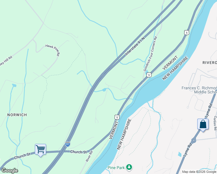 map of restaurants, bars, coffee shops, grocery stores, and more near 37 Loveland Road in Norwich