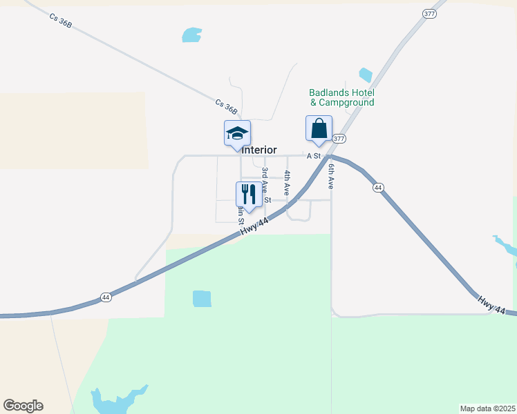 map of restaurants, bars, coffee shops, grocery stores, and more near 3rd Avenue in Interior