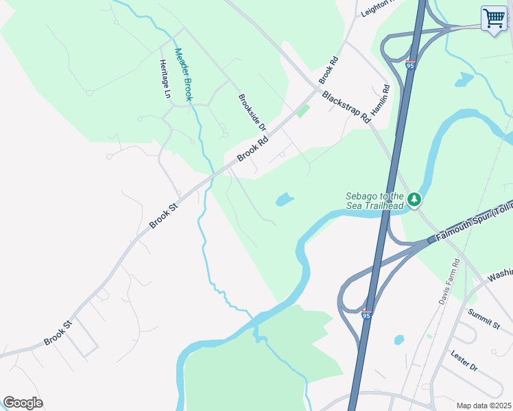 map of restaurants, bars, coffee shops, grocery stores, and more near 172 Brook Road in Falmouth