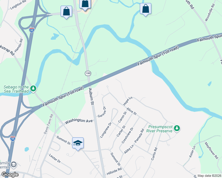 map of restaurants, bars, coffee shops, grocery stores, and more near 43 Alice Court in Portland
