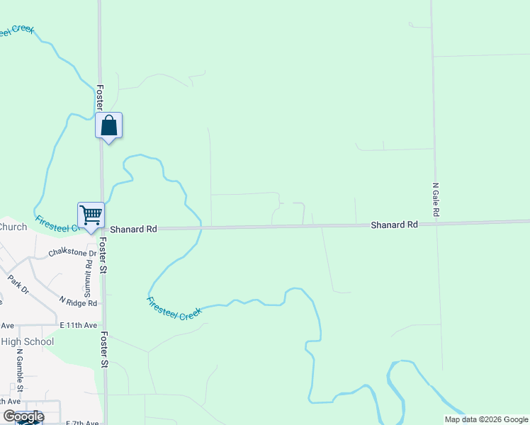 map of restaurants, bars, coffee shops, grocery stores, and more near 1924 Shanard Road in Mitchell