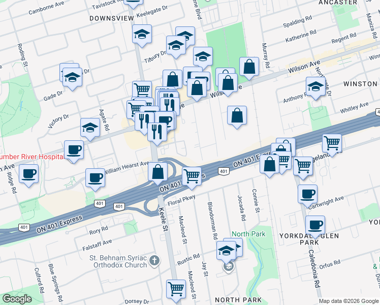 map of restaurants, bars, coffee shops, grocery stores, and more near 1016 George Appleton Way in Toronto