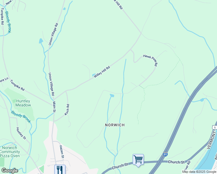 map of restaurants, bars, coffee shops, grocery stores, and more near 256 Hawk Pine Rd in Norwich