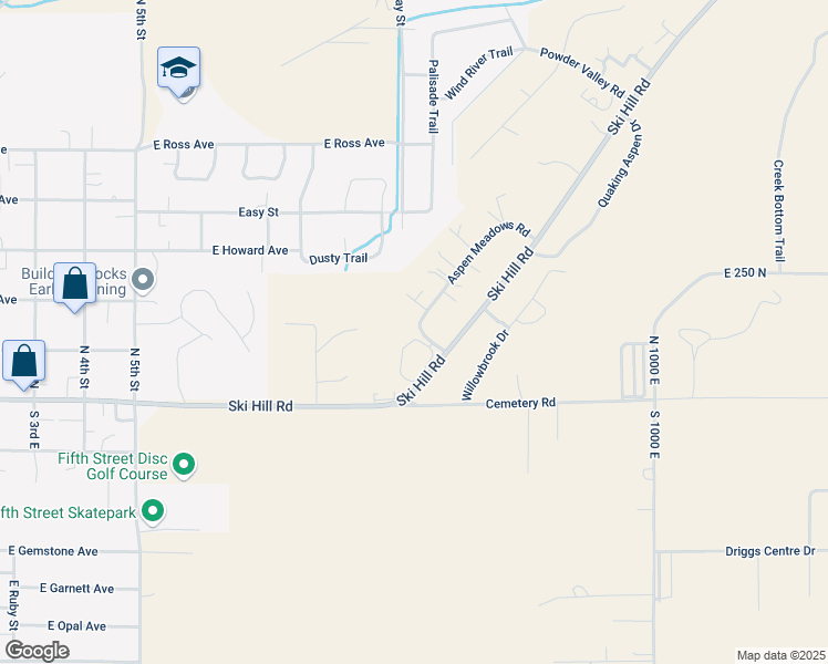 map of restaurants, bars, coffee shops, grocery stores, and more near 115 Aspen Meadows Road in Driggs