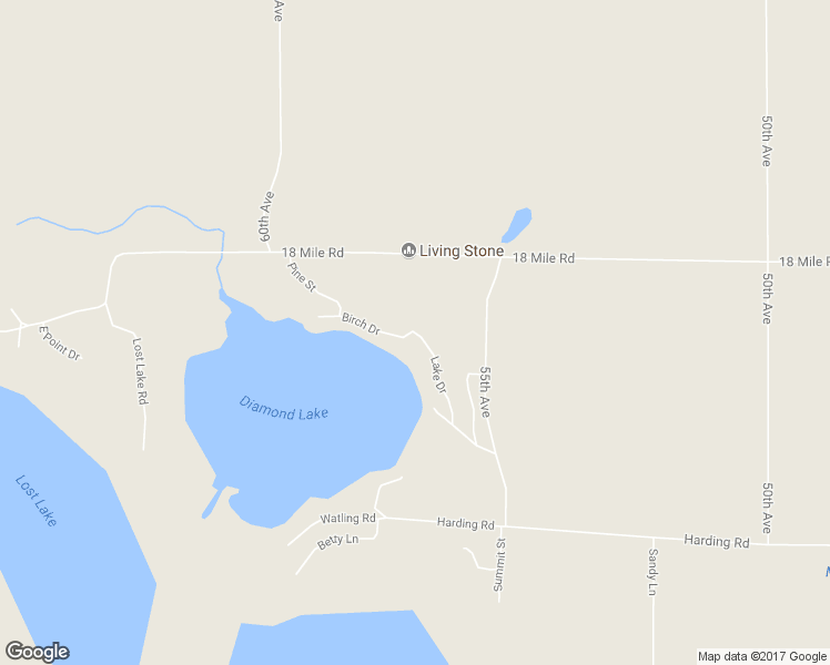 map of restaurants, bars, coffee shops, grocery stores, and more near 17831 Lake Drive in Barryton