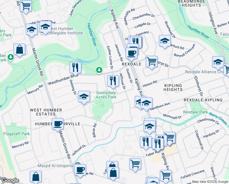 map of restaurants, bars, coffee shops, grocery stores, and more near 4 Ixworth Road in Toronto