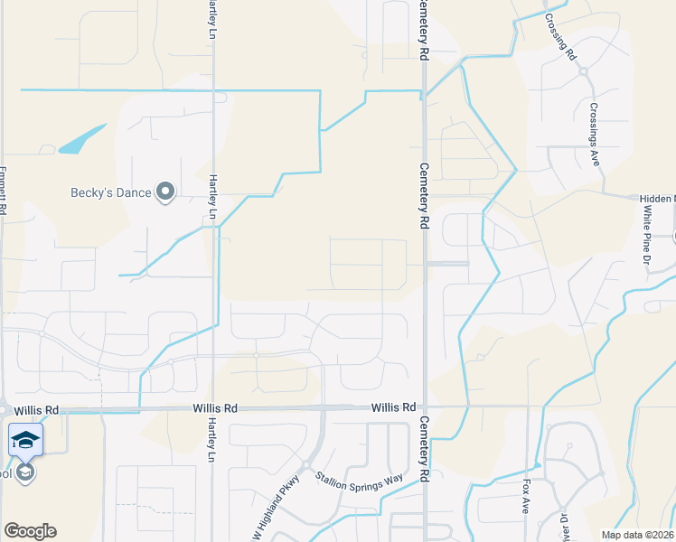 map of restaurants, bars, coffee shops, grocery stores, and more near 24402 Hartley Lane in Middleton