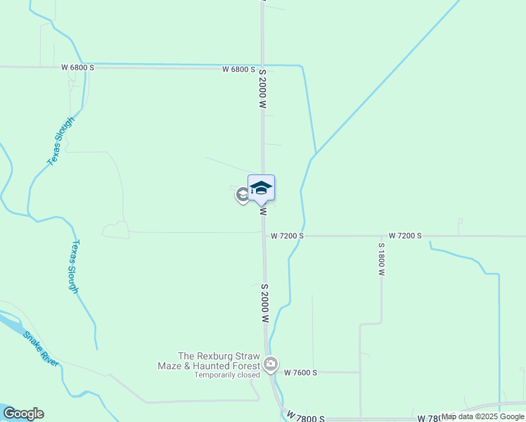 map of restaurants, bars, coffee shops, grocery stores, and more near 7133 South 2000 West in Rexburg