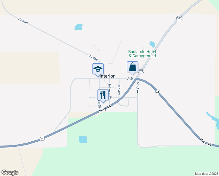 map of restaurants, bars, coffee shops, grocery stores, and more near 3rd Avenue in Interior