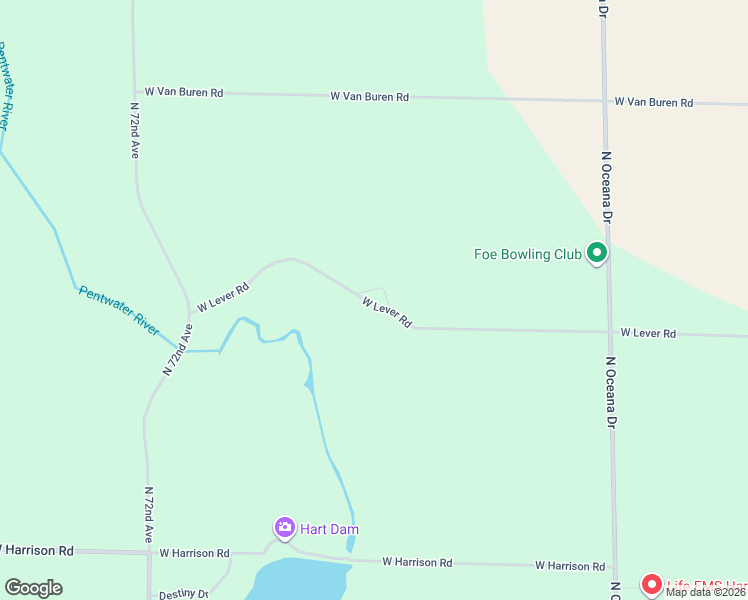 map of restaurants, bars, coffee shops, grocery stores, and more near 3604 West Lever Road in Hart