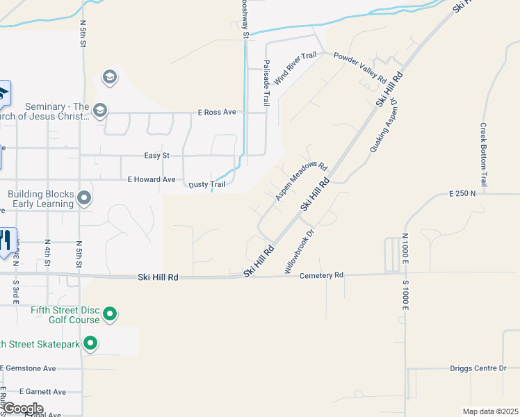 map of restaurants, bars, coffee shops, grocery stores, and more near 230 Aspen Meadows Road in Driggs