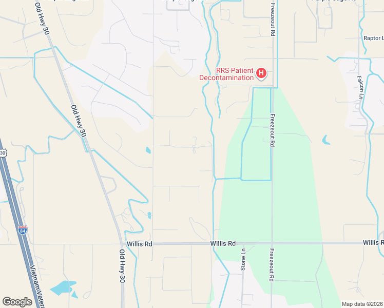 map of restaurants, bars, coffee shops, grocery stores, and more near Red Barn Court in Caldwell