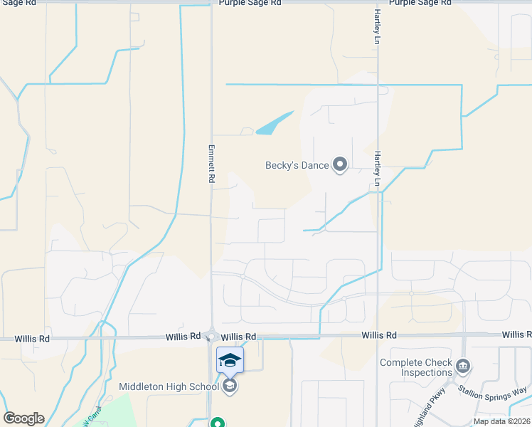 map of restaurants, bars, coffee shops, grocery stores, and more near 24430 Emmett Road in Caldwell