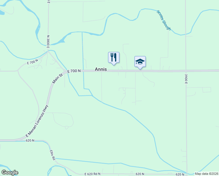 map of restaurants, bars, coffee shops, grocery stores, and more near 3838 East Menan Lorenzo Highway in Rigby