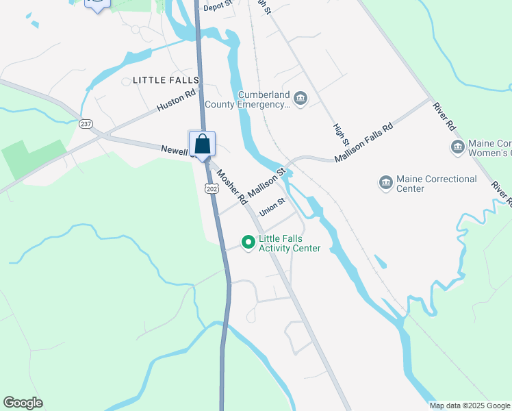 map of restaurants, bars, coffee shops, grocery stores, and more near 48 Mosher Rd in Gorham