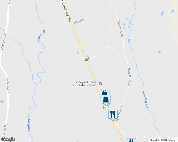 map of restaurants, bars, coffee shops, grocery stores, and more near 754 Bridgton Road in Westbrook