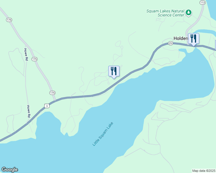 map of restaurants, bars, coffee shops, grocery stores, and more near 30 Lower Meadows Road in Holderness