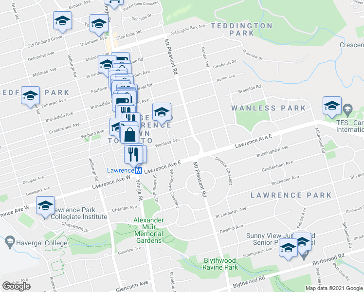 map of restaurants, bars, coffee shops, grocery stores, and more near 18 Preston Place in Toronto