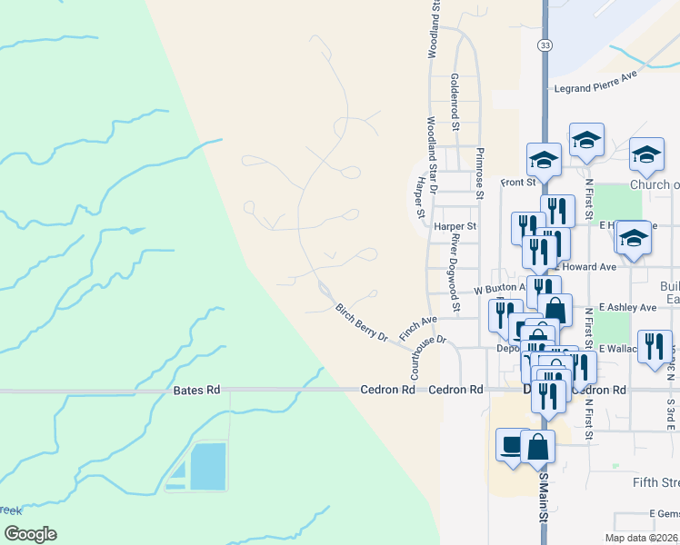 map of restaurants, bars, coffee shops, grocery stores, and more near 944 Golden Thread Court in Tetonia